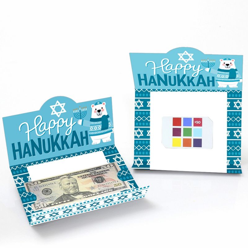 Big Dot of Happiness Hanukkah Bear - Chanukah Holiday Sweater Party Money and Gift Card Holders - Set of 8, 2 of 5