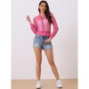 Allegra K Women's Sheer Mesh Shiny Long Sleeve See-Through Zip-Up Jacket - 4 of 4