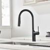 SUMERAIN Matte Black Kitchen Sink Faucet Single Hole Kitchen Faucet with Pull Down Sprayer Lead Free - 2 of 4