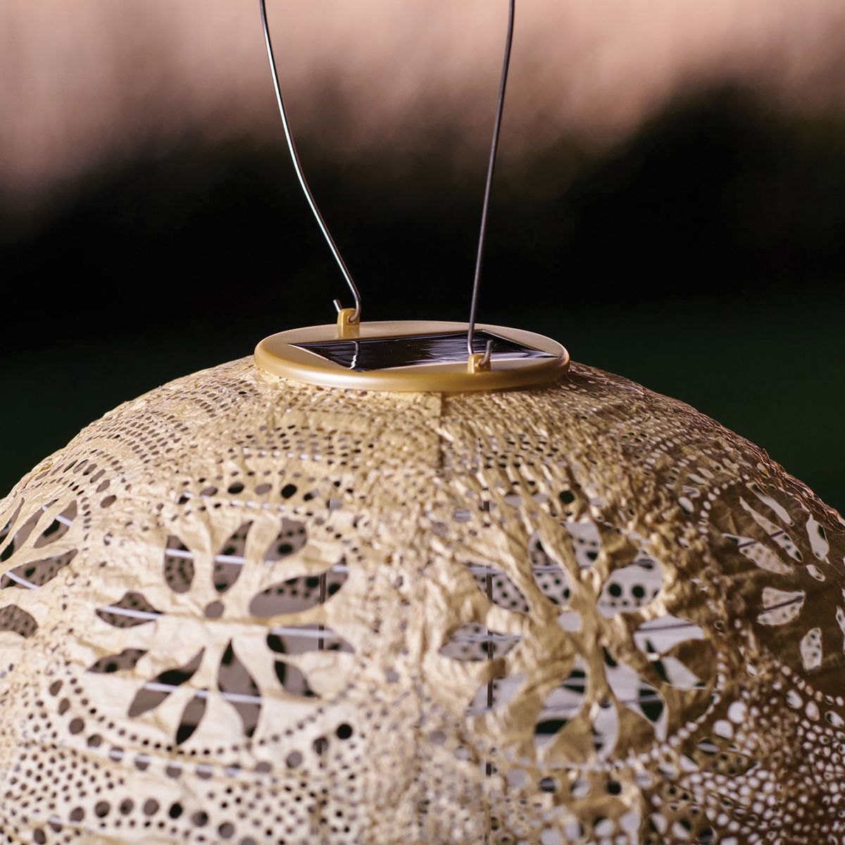 Allsop® Home Garden Soji™ Stella Boho Globe 12-In. Tyvek® Solar Lantern in Off-White - thumbnail 3
