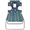 vidaXL Folding Sun Lounger with Head Cushion Steel Leaves Print - 2 of 4