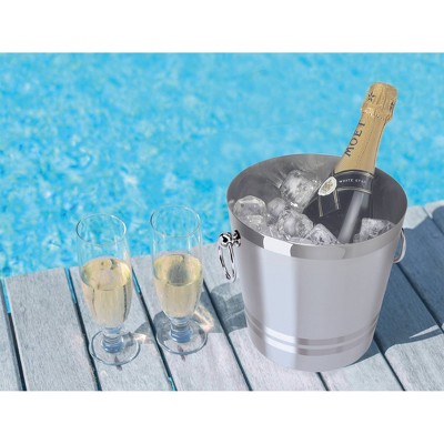 Oggi 4.25qt Brushed Stainless Steel Champagne Bucket with Handles