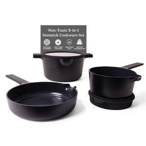 Alva Cookware Neat 5 in 1 Ceramic Nonstick Cookware Set All in One Space Saving Non Toxic Cookware - 1 of 4