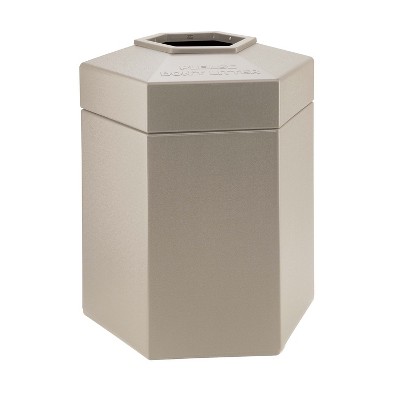 Commercial Zone Products PolyTec Series 45gal Hex Waste Container Beige (737202)