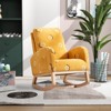 VYNXARIA Modern Rocking Chair for Nursery, Mid Century Accent Rocker Armchair With Side Pocket, Mustard Boucle - 2 of 4
