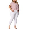Agnes Orinda Women's Plus Size Elegant Pleated Petal Tulip Short Sleeve Office Work Summer Blouses - 2 of 4
