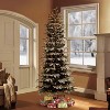 Puleo 6.5ft Pre-Lit Flocked Alaskan Fir Artificial Christmas Tree: Hinged Branches, 350 Clear Lights, Metal Base - 2 of 3