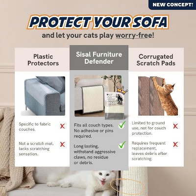 Dove Grey Sisal Cat Couch Protector with Back Rest