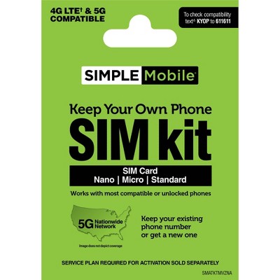 H2o Wireless 3-in-1 Sim Card Starter Kit (for Gsm Unlocked Phones) : Target