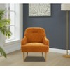 TIRAMISUBEST Chenille Accent Chair - Modern Comfy Armchair with Wood Legs for Living Room, Bedroom & Office (Orange) - 2 of 4
