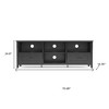 HomeRoots 70" Black Wood Enclosed and Open Storage TV Stand - 3 of 4