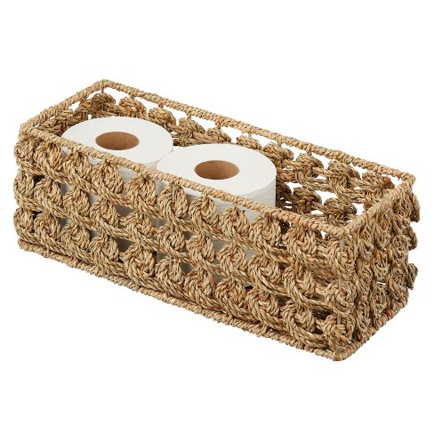 Mdesign Seagrass Woven Cube Bin Basket Organizer, Handles, 6 Pack -  Natural/tan : Target