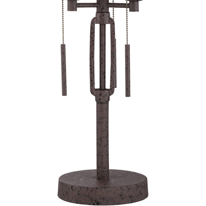 Franklin Iron Works Lock Arbor Industrial Table Lamp 28 3/4" Tall Bronze Metal Cage Vintage Edison Bulbs Sheer Drum Shade for Living Room Bedroom Home, 5 of 10