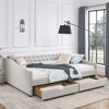 Queen Size Daybed with Drawers Upholstered Tufted Sofa Bed(84.5"x63.5"x26.5")"Grey+ Polyester" - 2 of 4