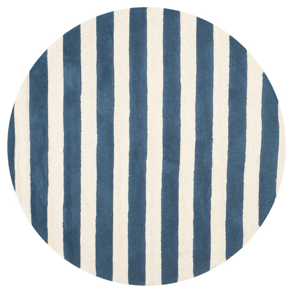 6' Stripe Area Rug Navy/Ivory - Safavieh