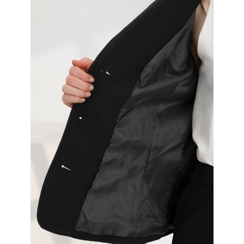 Allegra K Office Blazer for Women's Notched Lapel Long Sleeve Work Crop Coat, 5 of 6
