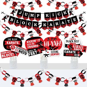Big Dot of Happiness Karate Master - Banner and Photo Booth Decorations - Martial Arts Birthday Party Supplies Kit - Doterrific Bundle - 1 of 4