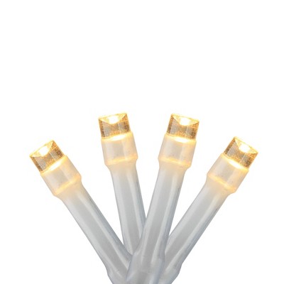 Brite Star 10ct LED Wide Angle Christmas Lights Warm White - 3' White Wire