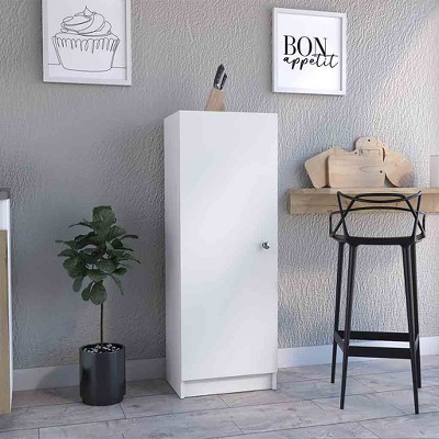 Black 47-Inch Tall Single Door Pantry with Shelves
