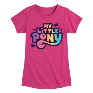Girls' - My Little Pony - Rainbow Gradient Logo Fitted Short Sleeve Graphic T-Shirt - 1 of 4