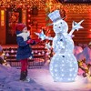 Tangkula 5 FT Christmas Lighted Snowman with Stars Lighted Christmas Decoration with 140 Cold White LED Bulbs Ground Stakes & Zip Ties Included - 3 of 4