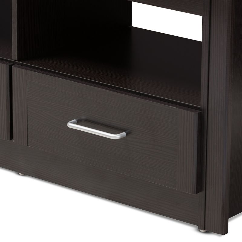 Ryleigh Modern and Contemporary Finished TV Stand for TVs up to 60&#34; Dark Brown - Baxton Studio, 6 of 12