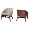 Baxton Studio Lovella Mid-Century Modern Grey Fabric and Walnut Brown Finished Wood 2-Piece Accent Chair Set - 2 of 4