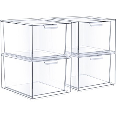 Sorbus Stackable Acrylic Drawers - Versatile, Space-Saving Storage Solution for Home, Kitchen, and Bathroom