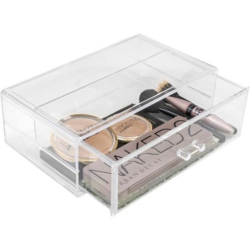 Clear Makeup Storage Organizer Drawers Acrylic Large Makeup Organizer  Cosmetic Display Case Stackable Storage Box with Drawer