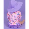 RuffleButts Baby/Toddler Girls UPF50+ Long Sleeve One Piece Rash Guard - 4 of 4
