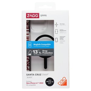 ZAGG Gear4 Santa Cruz Snap Case for MagSafe for Apple iPhone 14 - Black/Clear - 1 of 1