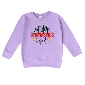 The Juniper Shop Eat Sleep Gymnastics Repeat Toddler Sweatshirt - 1 of 4