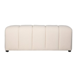 Jofran,Tess Contemporary Modern Ivory Boucle Upholstered Plush Bench - 1 of 4