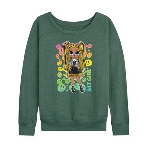 Women's - LOL Surprise! - Rainbow ALT Girl Lightweight French Terry Wide Neck Long Sleeve Shirt - 1 of 4