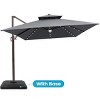 Crestlive Products 13FT Patio Cantilever Umbrella with Light Base Set Double Top High-strength Aluminum 360°Rotation 5 Heights Adjustable - 2 of 4