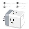 Itopfox 3-Outlet USB Wall Charger with 3-Way Splitter, ETL Listed for Home, Office, Cruise Ship - Compact Multi Plug Adapter - 2 of 4