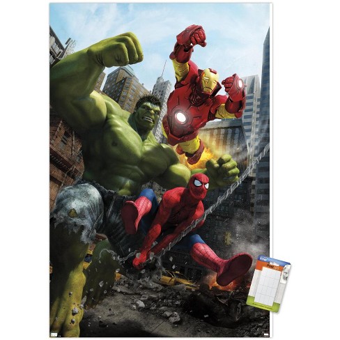 Trends International Marvel Comics - Hulk - Marvel Adventures Iron Man  Special Edition #1 Unframed Wall Poster Print White Mounts Bundle 