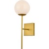 Elegant Lighting Neri 1 light brass and white glass wall sconce - 3 of 4