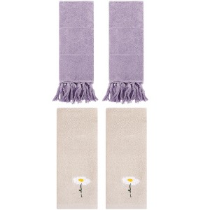 REGALWOVEN 4 Pcs Hand Towels, Absorbent Soft Bath Towel Set for Bathroom - 1 of 4