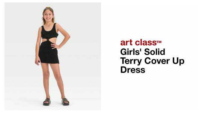 Girls&#39; Solid Terry Cover Up Dress - art class&#8482;, 2 of 5, play video