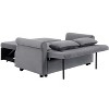 PAGED Pull-Out Sofa Bed Velvet Convertible Loveseat Sleeper Sofa Couch with 2 Lumbar Pillows, Silver Nail Head Trim for Living Room - 4 of 4