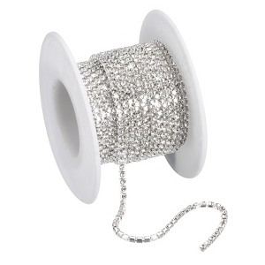 Unique Bargains DIY Bag Clothing Decoration Crystal Rhinestone Sew on Close Claw Chain Trim - 1 of 4