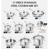 KOCH SYSTEME CS 17 Piece Stainless Steel Cookware Set, Stainless Steel Pots and Pan Set with Steamer Insert,Oven & Dishwasher Safe - 2 of 4