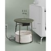 VASAGLE Side Table with Charging Station, Round End Table With Fabric Storage Box, for Living Room with Power Outlets USB Ports - 4 of 4