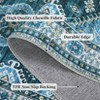 Washable Vintage Chenille Floral Print Farmhouse Area Rugs for Home Office - 4 of 4