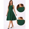 Allegra K Women's Sleeveless Boat Neck High Waist Fit and Flare Work Dresses - 2 of 4