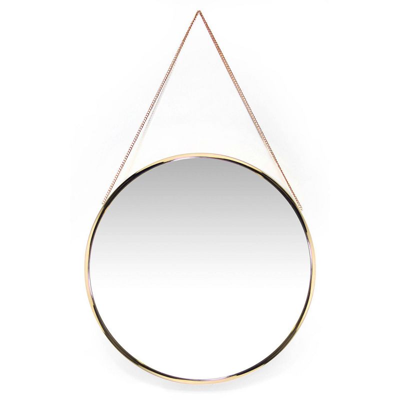 17.5" Franc Round Hanging Wall Mirror with Metal Chain - Infinity Instruments, 1 of 12