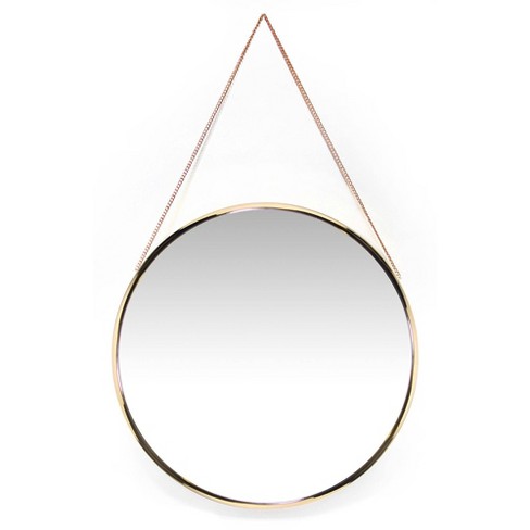 17.5 Franc Round Hanging Wall Mirror With Metal Chain Gold - Infinity  Instruments : Target