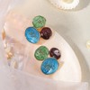 SOHI Women's Ocean Blue:Olive Green The Medium Lilypad Stud Earrings - 2 of 4
