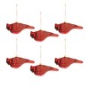 Glittered Glass Cardinal Bird Ornament (Set of 6) - 3 of 3